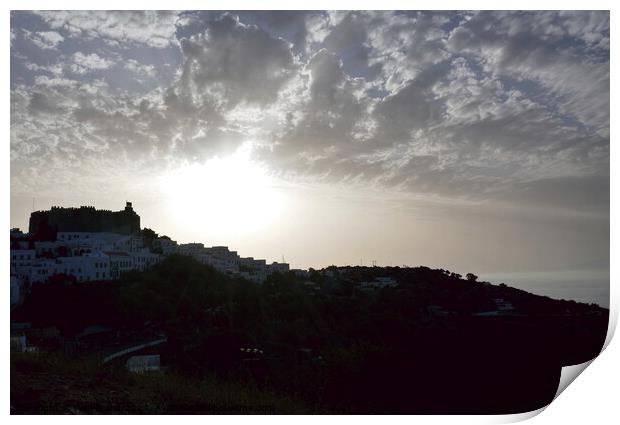 Monastery on Patmos, evening 1 Print by Paul Boizot
