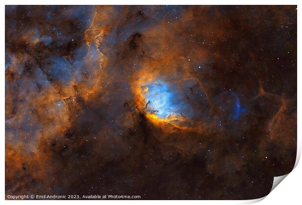 The Tulip nebula and the Cygnus X1 black hole Bow Shock Print by Emil Andronic