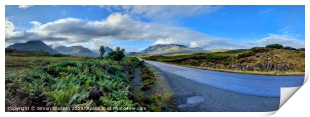 A Panoramic image of the Cuillin Hills on the Isle Print by Simon Gladwin