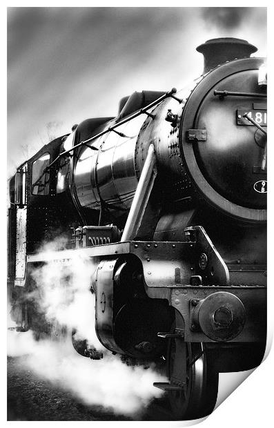 Black and White Train Print by Simon Gladwin