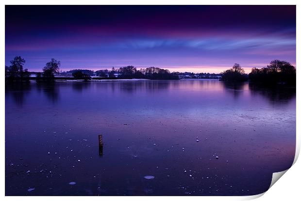 Technicolour Dawn at Welford Reservoir Print by Simon Gladwin