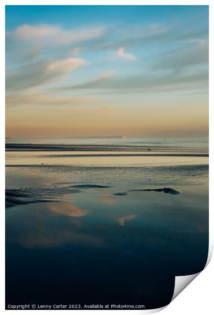 Sunset Views at Low Tide Print by Lenny Carter