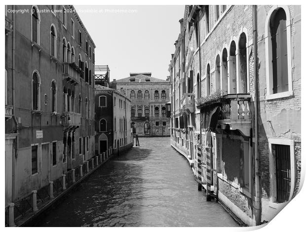 Venice Canal Print by Justin Lowe