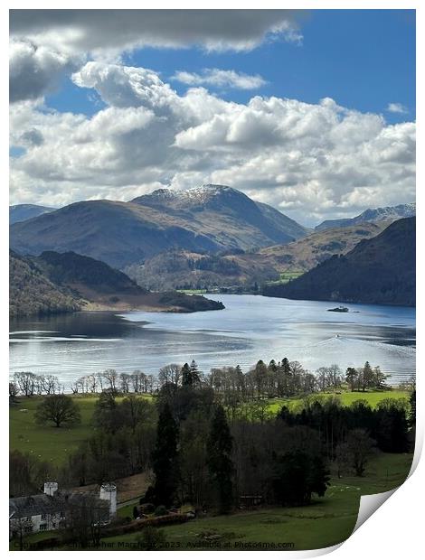A view down lake Ullswater in the Lake District  Print by Christopher Marchant