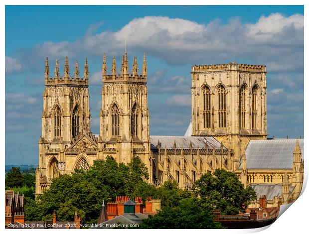 Sunlit Spectacle of York Minster Print by Bailey Cooper