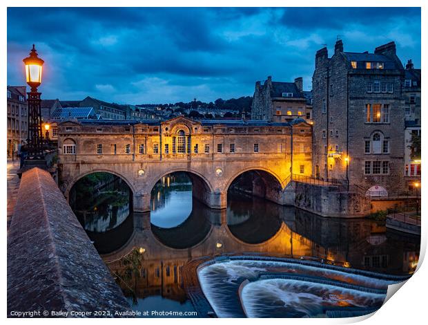 Pulteney Bridge crossing the river Avon in Bath at Print by Bailey Cooper