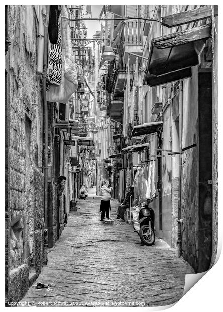 The Backstreets of Naples Print by Robert Mowat