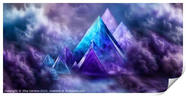 Mystical pyramids Print by Jitka Saniova