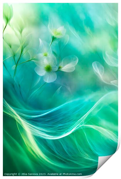 Poetic floral dream  Print by Jitka Saniova
