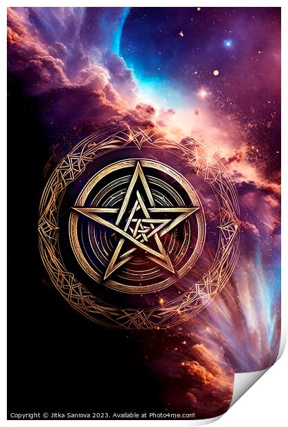 Magic pentagram  Print by Jitka Saniova