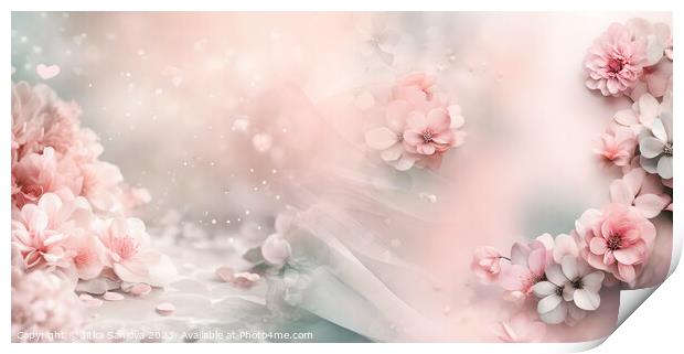 Romantic floral dream  Print by Jitka Saniova