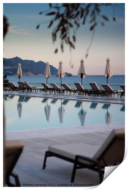 Corfu hotel perfection Print by Andrew Cartledge