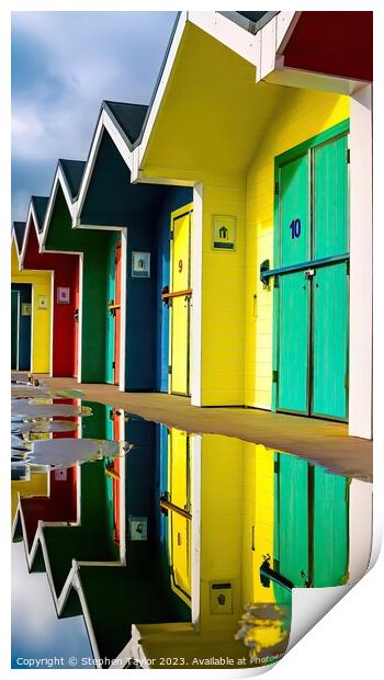 Barry Island Beach Huts Print by Stephen Taylor