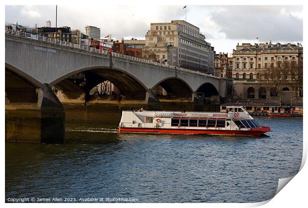 The City Cruiser Boat London   Print by James Allen