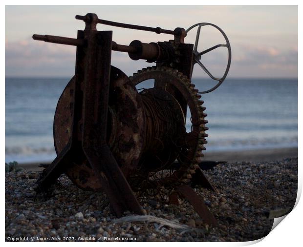 Old Boat Reel Print by James Allen