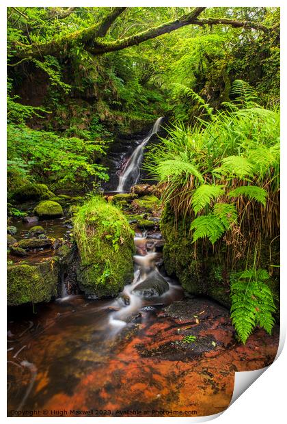 A beautiful waterfall on the Burn Anne Water. Print by Hugh Maxwell