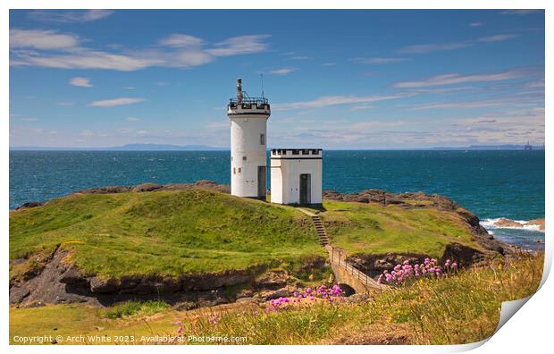 Elie Ness lighthouse, Fife, East Neuk, Scotland, U Print by Arch White