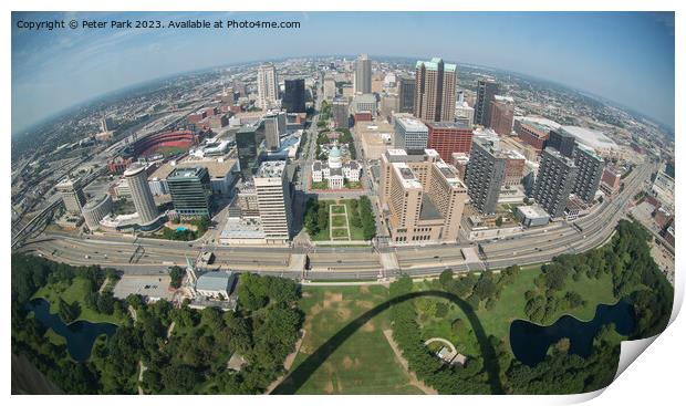 St Louis from the Arch Print by Peter Park