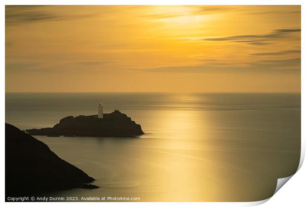 Sunset at Godrevy Print by Andy Durnin