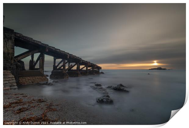 Polpeor Cove's Tranquil Twilight Print by Andy Durnin