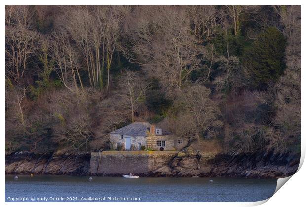 River Fowey Cottage Print by Andy Durnin