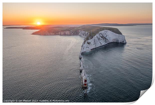 The Needles Lighthouse at dawn 2 Print by Ian Plested