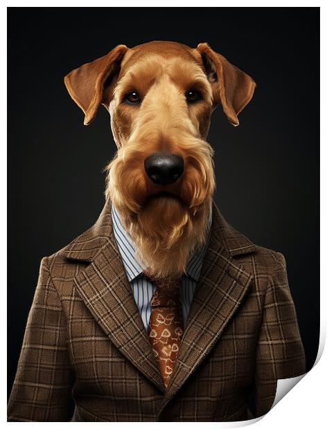 Airedale Terrier Print by K9 Art