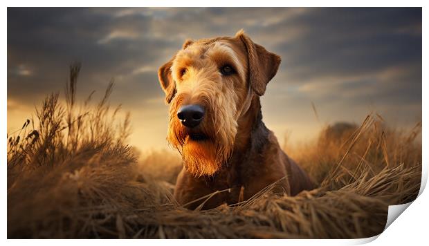 Airedale Terrier Print by K9 Art