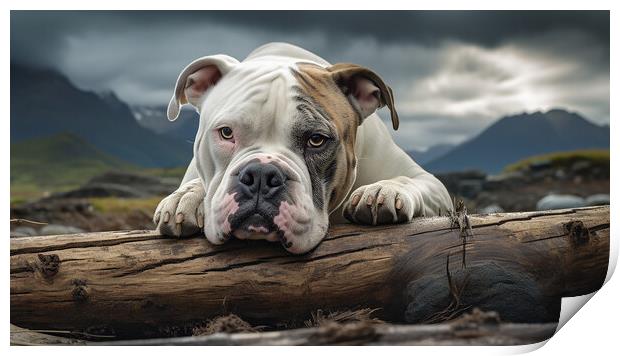 American Bulldog Print by K9 Art