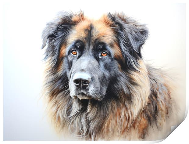 Caucasian Shepherd Dog Pencil Drawing Print by K9 Art