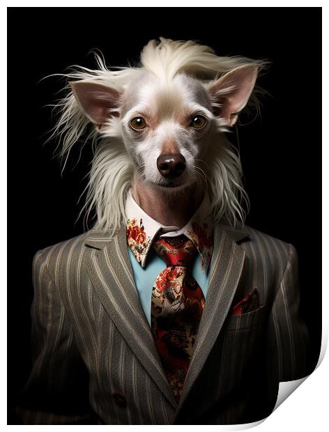 Chinese Crested Print by K9 Art
