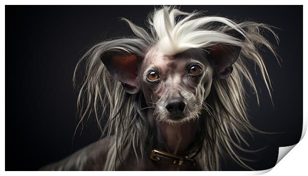 Chinese Crested Print by K9 Art