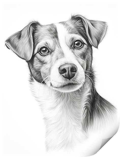 Danish Swedish Farmdog Pencil Drawing Print by K9 Art