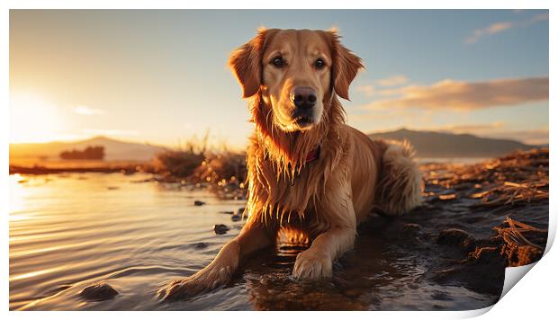 Golden Retriever Print by K9 Art