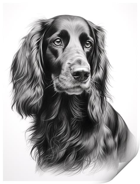 Gordon Setter Pencil Drawing Print by K9 Art