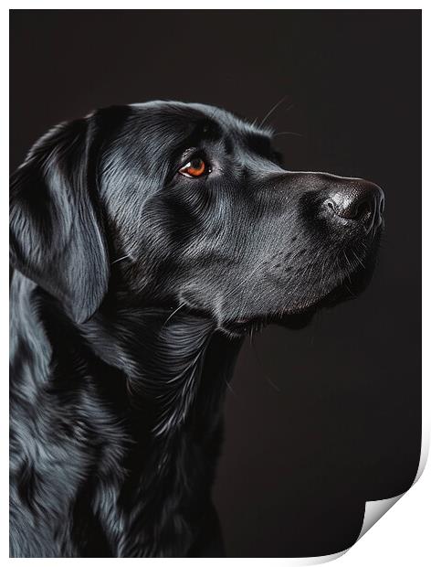 Black Labrador Portrait Print by K9 Art