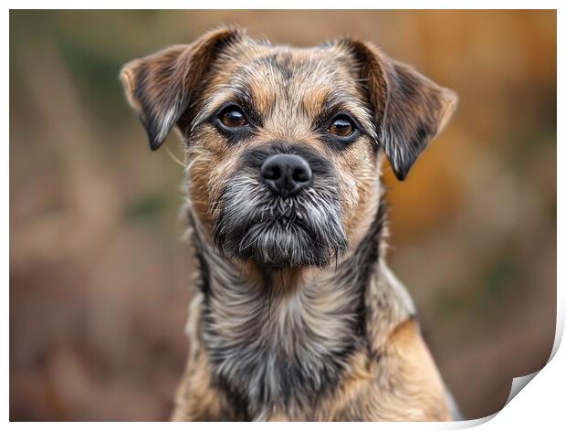 Border Terrier Portrait Print by K9 Art