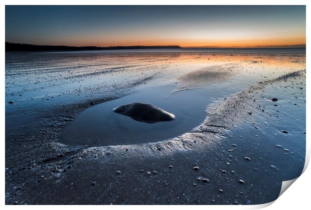 Oxwich Bay dawn Print by Robert Canis