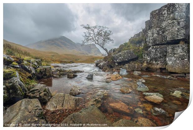 Glencoe  Scotland A Storm Brewing Print by Janet Marsh  Photography