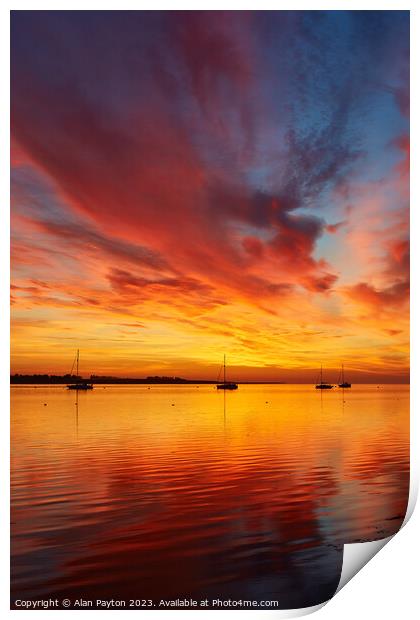 Dramatic clouds at Sunrise, Swale estuary Print by Alan Payton