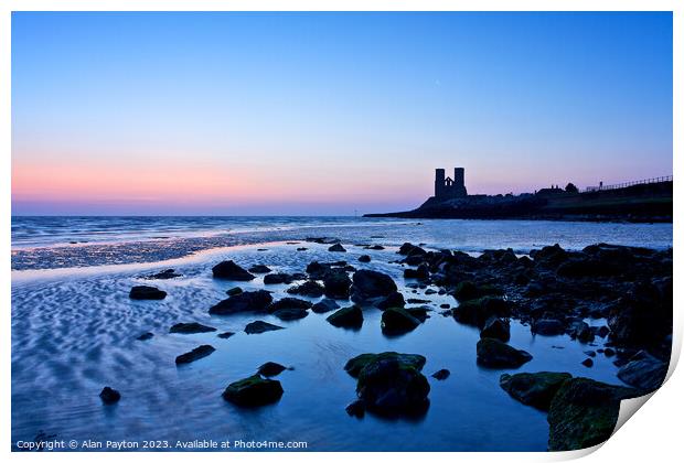 Reculver at the blue hour 1 Print by Alan Payton