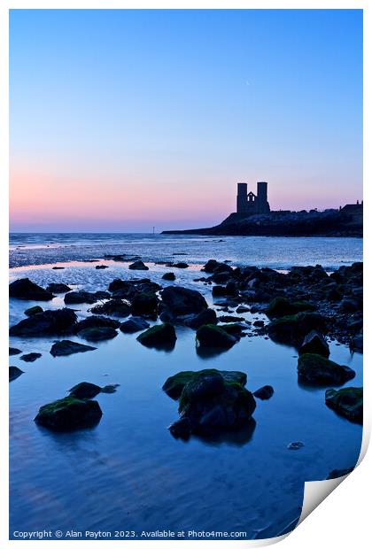 Reculver at the blue hour 2 Print by Alan Payton
