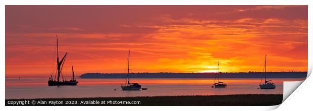 Fiery sunrise over Whitstable Print by Alan Payton
