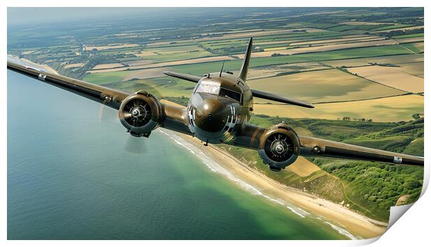 Douglas DC-3 Dakota Print by Airborne Images