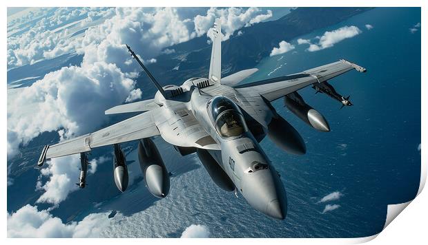 Boeing FA 18EF Super Hornet Print by Airborne Images