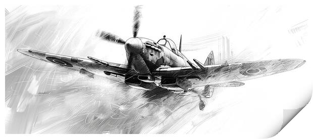 Albert Capstaff Pencil Sketch 5 Print by Airborne Images