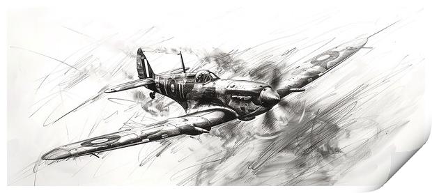 Albert Capstaff Pencil Sketch 10 Print by Airborne Images
