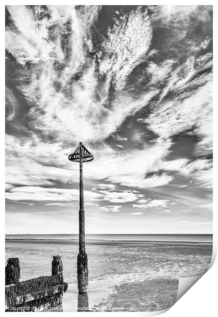 Borth Beach Marker - Heavens Above! Print by Phil Lane