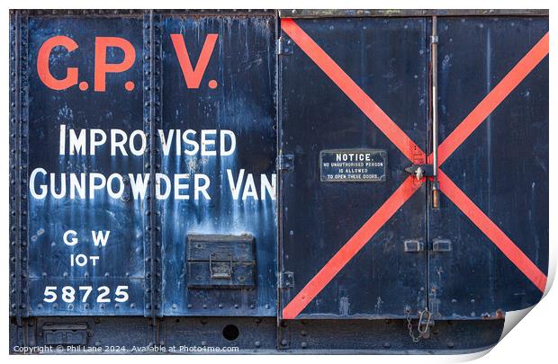 GWR 58725 Improvised Gunpowder Van  Print by Phil Lane