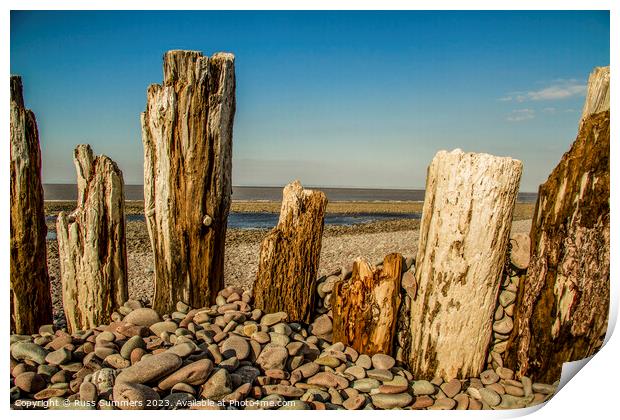 Weathered Posts Print by Russ Summers